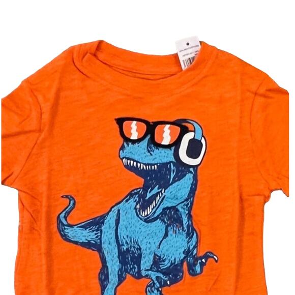 NWT GAP Toddler Orange W/Blue Dinosaur Flip Glasses Graphic Crew T-Shirt - Picture 3 of 8